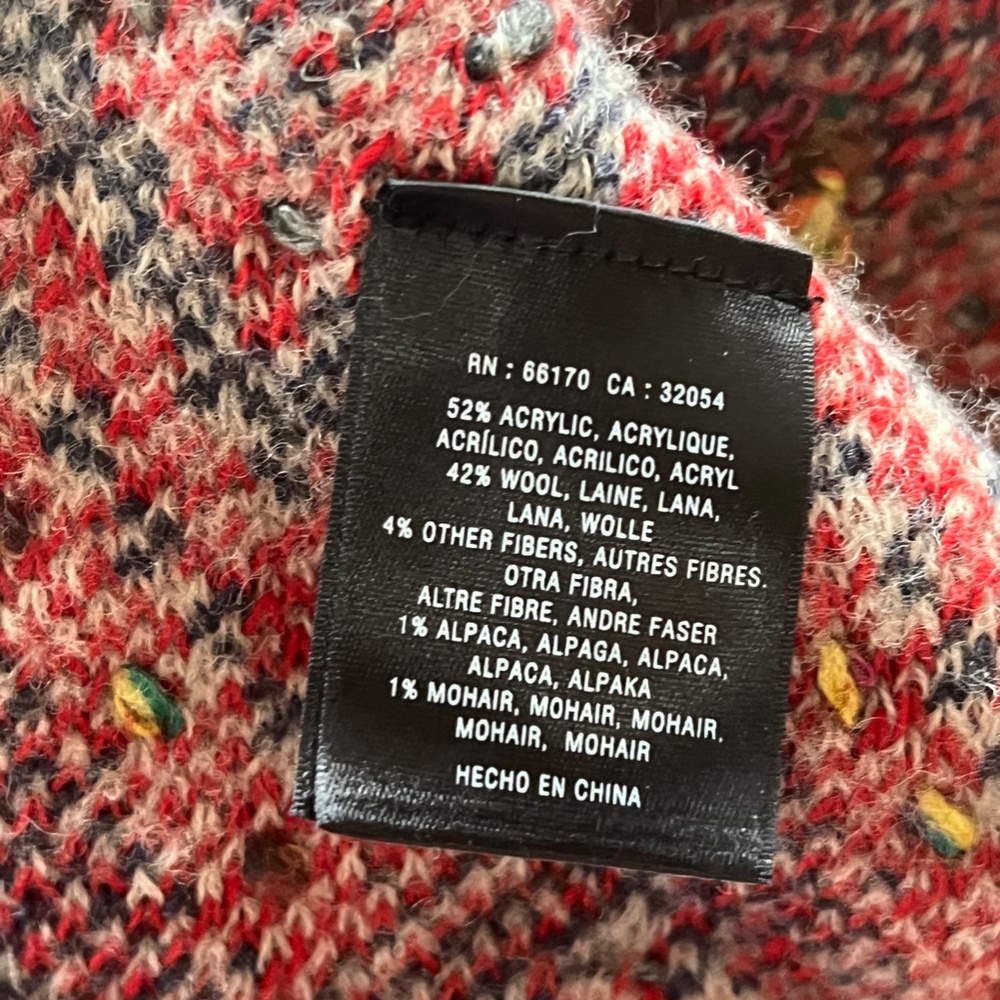 Anthropologie Sleeping on Snow Echoing Argyle Cardigan Women's Size M - Picture 6 of 6